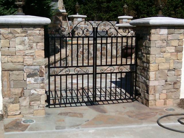 Custom wrought iron gate for backyard transition