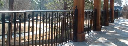 Wrought iron fences and wrought iron rails can beautifully enhance your home while providing safety and security to your property. Mind’s Eye Fabrication welds all parts together. We don’t use brackets and screws except to fasten to non-weldable surfaces (steps, porches etc.)