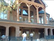 "Before" picture before Wrought Iron Rail with patterned finial split rail